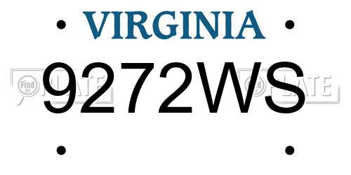 9272WS Virginia License Plate