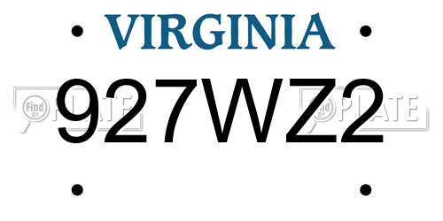 927WZ2 Virginia License Plate