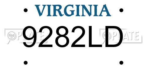 9282LD Virginia License Plate