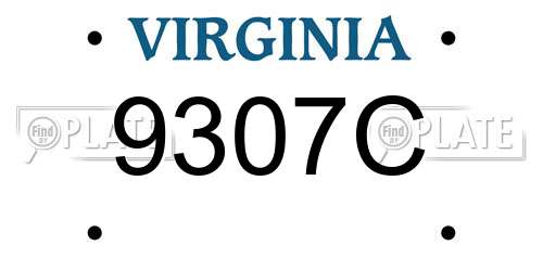 9307C Virginia License Plate