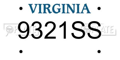 9321SS Virginia License Plate