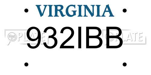 932IBB Virginia License Plate