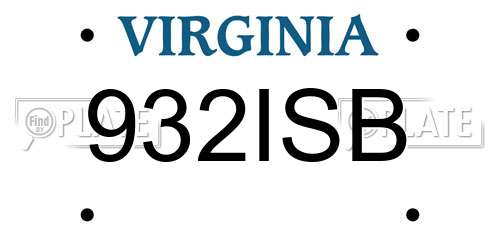 932ISB Virginia License Plate