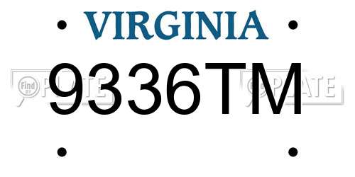 9336TM Virginia License Plate