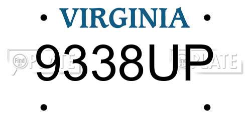 9338UP Virginia License Plate