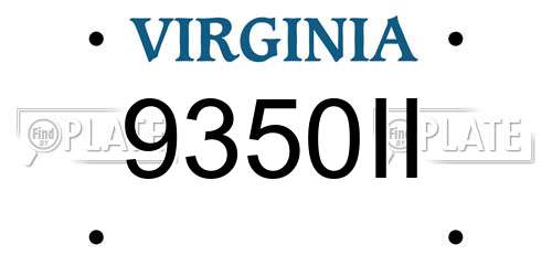 9350II Virginia License Plate