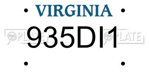 935DI1 Virginia License Plate