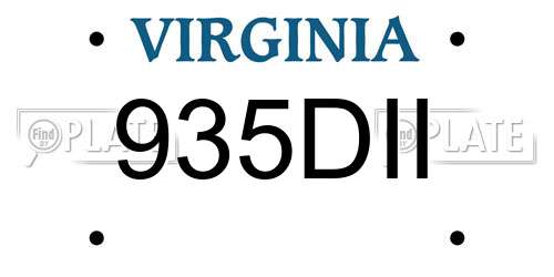 935DII Virginia License Plate
