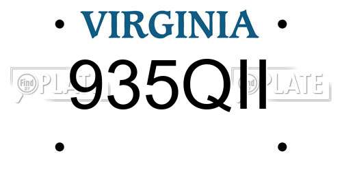 935QII Virginia License Plate