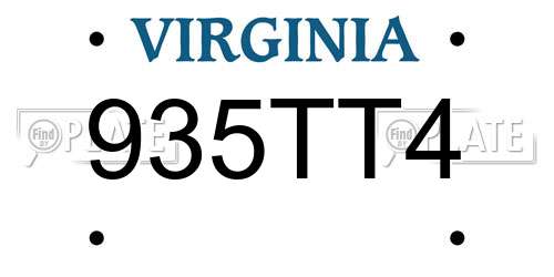 935TT4 Virginia License Plate