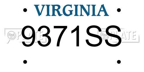 9371SS Virginia License Plate