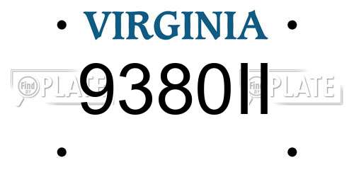 9380II Virginia License Plate