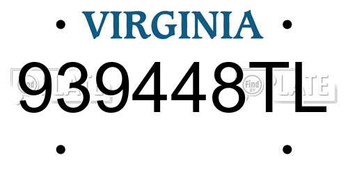 939448TL Virginia License Plate