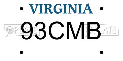 93CMB Virginia License Plate