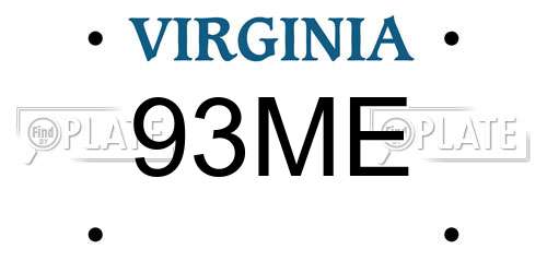 93ME Virginia License Plate
