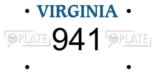 941 Virginia License Plate