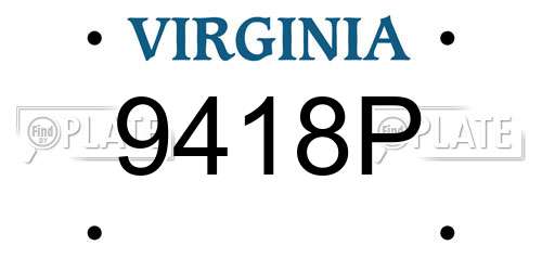 9418P Virginia License Plate