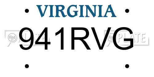 941RVG Virginia License Plate