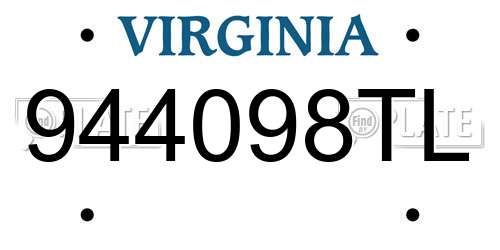 944098TL Virginia License Plate