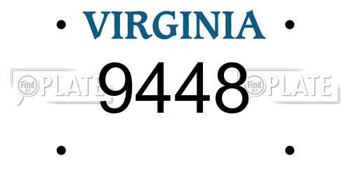 9448 Virginia License Plate