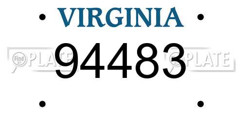 94483 Virginia License Plate