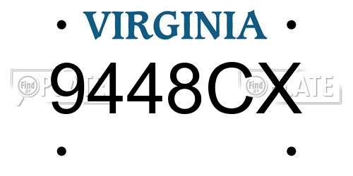 9448CX Virginia License Plate