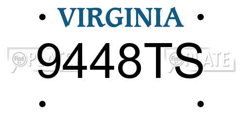 9448TS Virginia License Plate