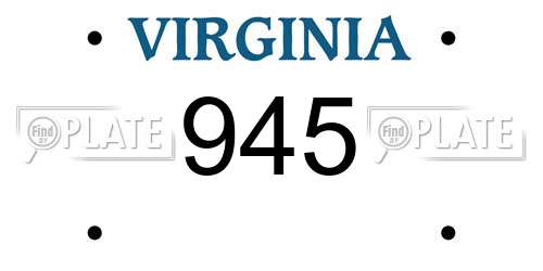 945 Virginia License Plate