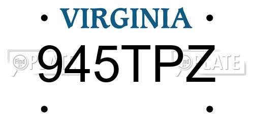 945TPZ Virginia License Plate