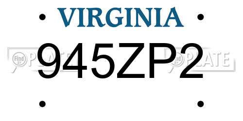 945ZP2 Virginia License Plate