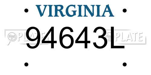 94643L Virginia License Plate