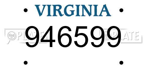 946599 Virginia License Plate