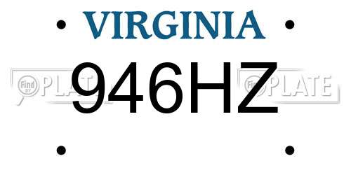 946HZ Virginia License Plate