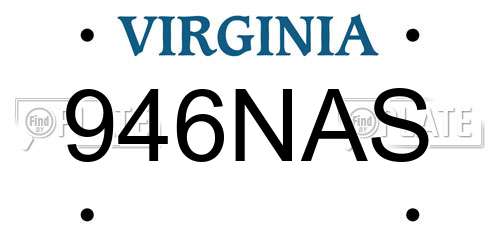 946NAS Virginia License Plate