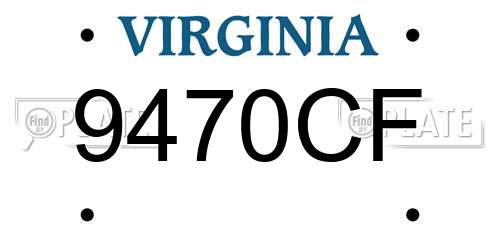 9470CF Virginia License Plate