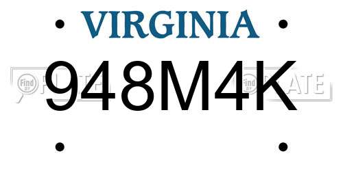 948M4K Virginia License Plate