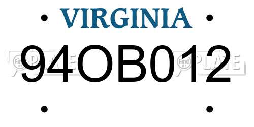94OB012 Virginia License Plate