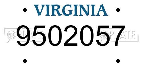 9502057 Virginia License Plate