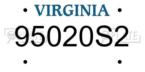 95020S2 Virginia License Plate