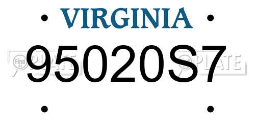 95020S7 Virginia License Plate