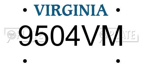 9504VM Virginia License Plate