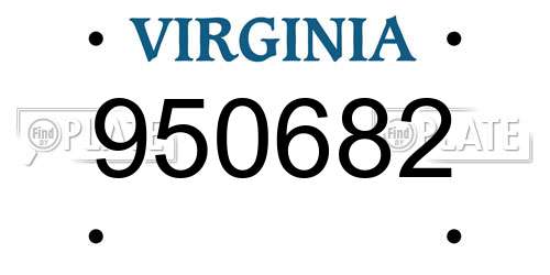 950682 Virginia License Plate