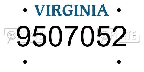 9507052 Virginia License Plate