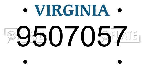 9507057 Virginia License Plate