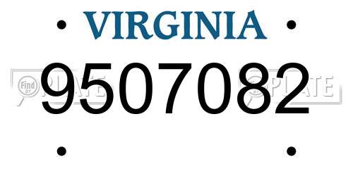 9507082 Virginia License Plate