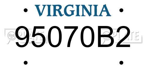 95070B2 Virginia License Plate