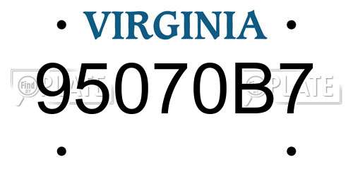 95070B7 Virginia License Plate
