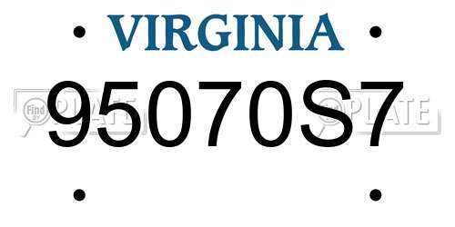 95070S7 Virginia License Plate