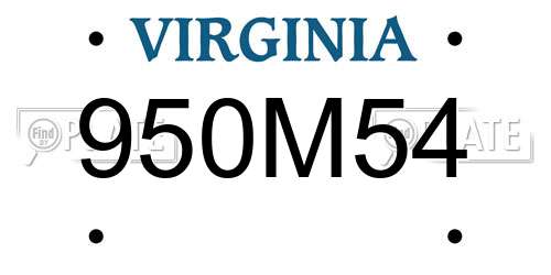 950M54 Virginia License Plate