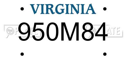 950M84 Virginia License Plate
